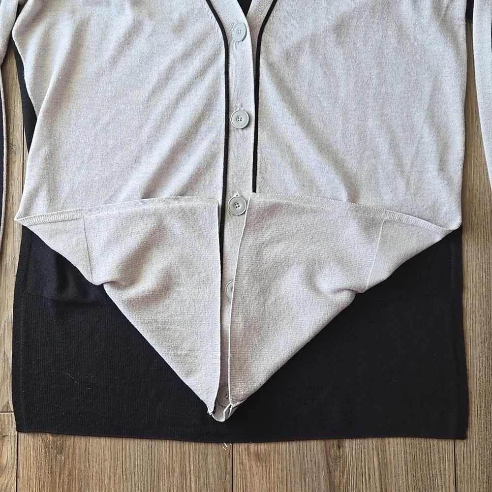 ATM Anthony Thomas Melillo Silk, Wool, And Cashmere Blend Colorblock Cardigan